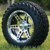 14″ DOMINATOR MACHINED/ BLACK WHEELS AND 23X10-14″ DOT ALL TERRAIN TIRES COMBO – SET OF 4 For Sale