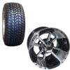 Custom Golf Cart Wheel and Tire Package 10″ Aluminum Wheel and Street Tires For Sale