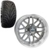 Golf Cart Wheel and Tire Combo 215x35x14 Street TA Machined For Sale