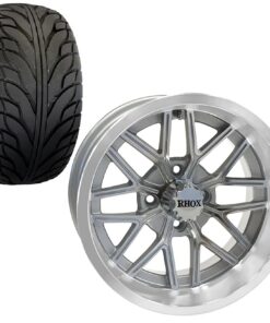 Golf Cart Wheel and Tire Combo 215x35x14 Street TA Machined For Sale